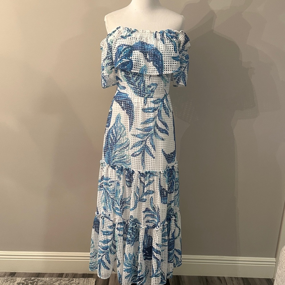 Lily Pulitzer  and White Off-Shoulder Dress